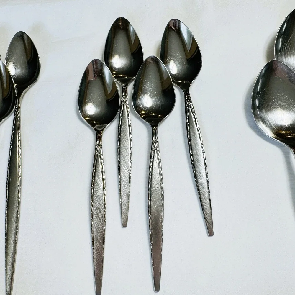 Oneida Community VENETIA Stainless Flatware Burnished Lot 21 Pcs Forks Spoons
